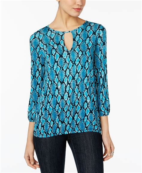 michael michael kors printed keyhole peasant top size medium|Michael kors peasant tops + FREE SHIPPING .